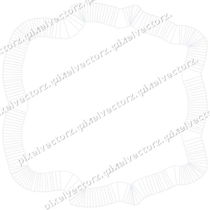 Decorative line art frame in dark blue and white with label plaque