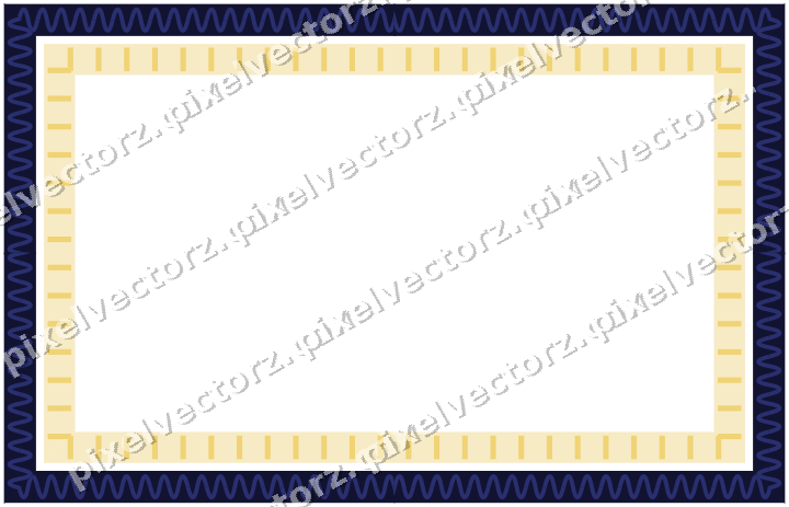 Decorative picture frame border in dark blue and amber with wave band