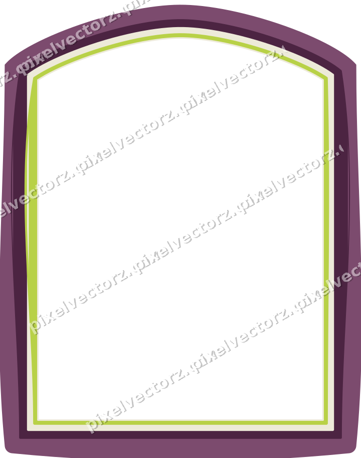 Decorative line art frame in dark magenta and lime with label plaque