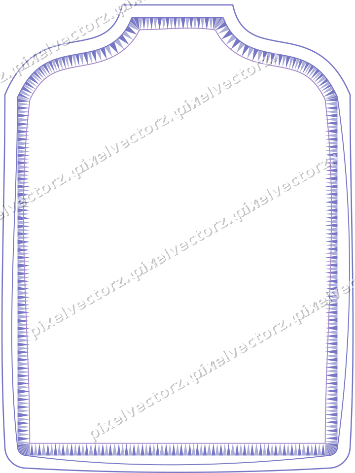 Decorative line art frame in purple and blue with label plaque