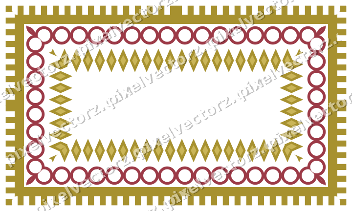 Decorative picture frame border in dark pink and red with step band