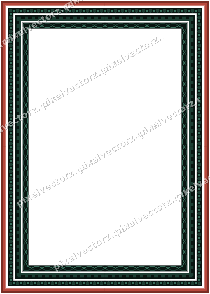 Decorative picture frame border in dark red with bead and reel