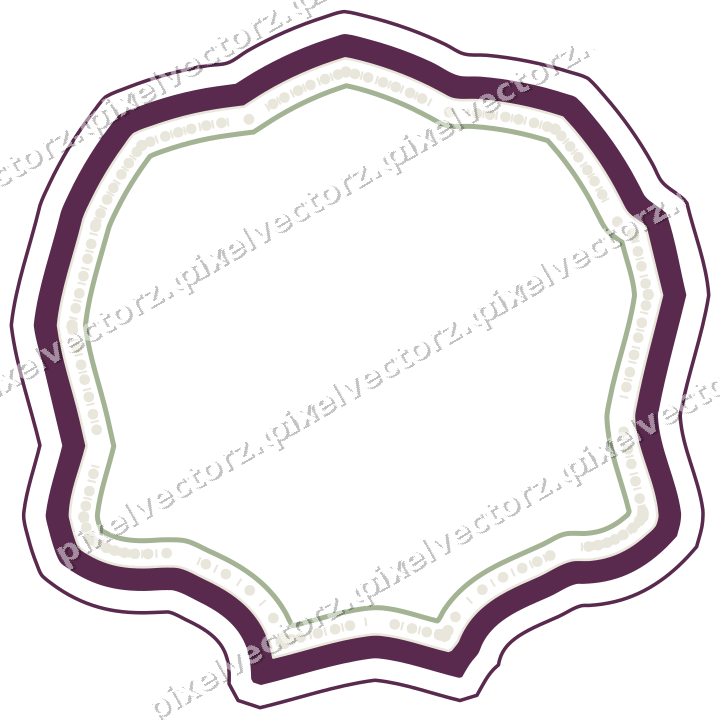 Decorative line art frame in dark magenta and lime with label plaque