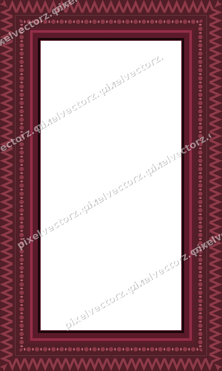 Decorative picture frame border in dark pink with bead and reel