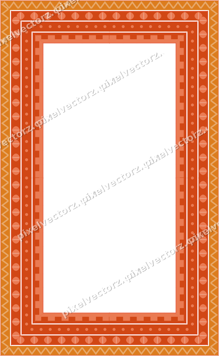 Decorative picture frame border in red and orange with zigzag
