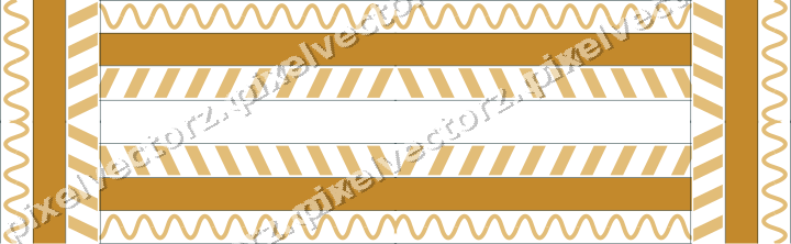 Decorative picture frame border in amber and dark teal with wave band