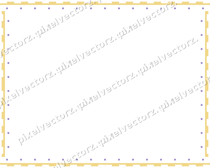 Decorative picture frame border in amber and purple with dot row