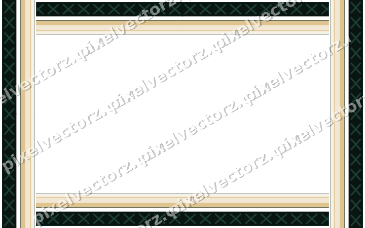 Decorative picture frame border in dark green and red with cross band