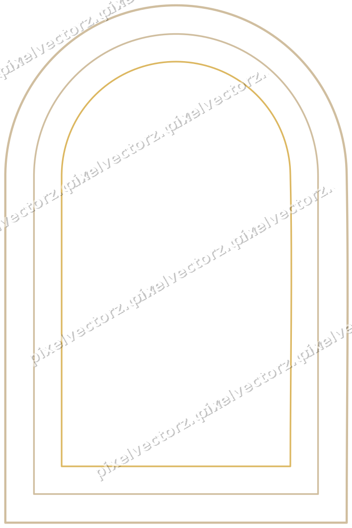 Decorative line art frame in orange and amber with label plaque