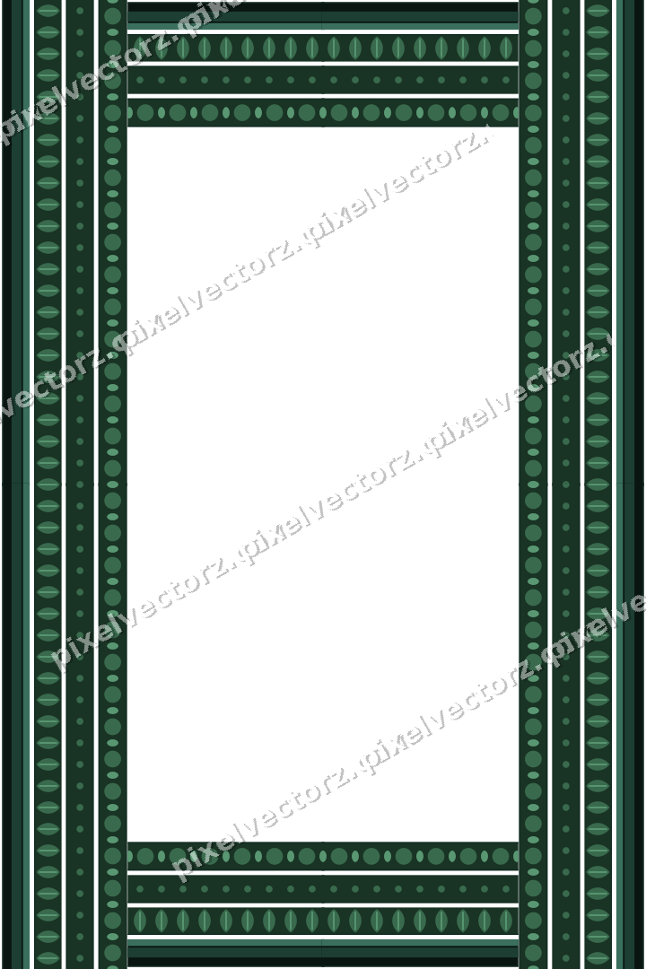 Decorative picture frame border in dark green with leaf moulding