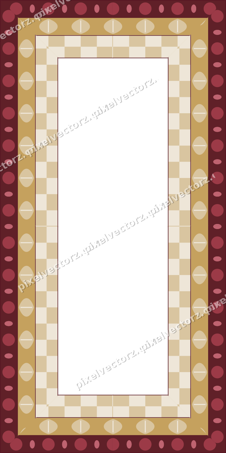 Decorative picture frame border in dark pink with leaf moulding