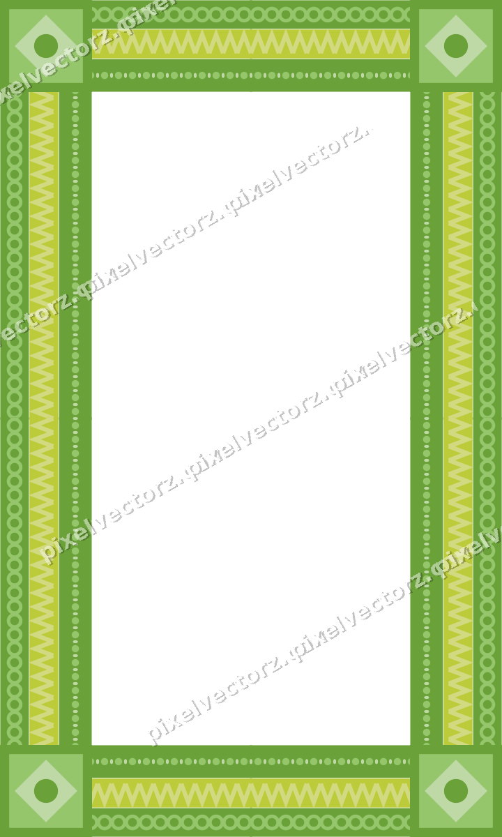 Decorative picture frame border in lime and yellow with zigzag