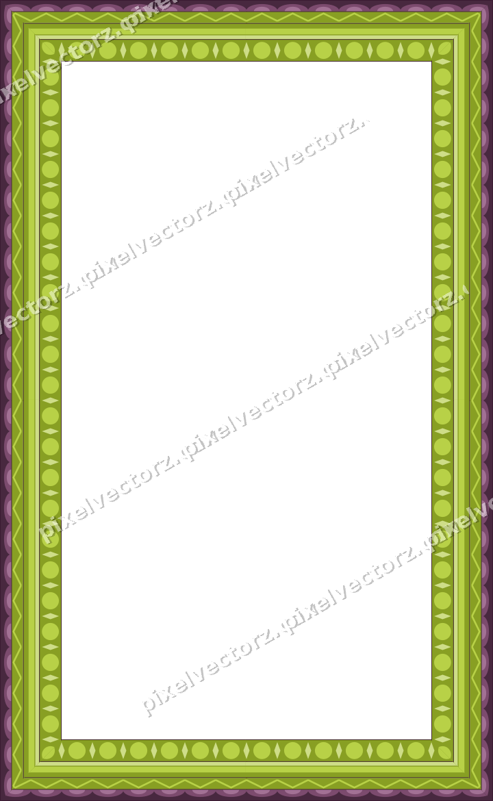 Decorative picture frame border in dark magenta and lime with zigzag