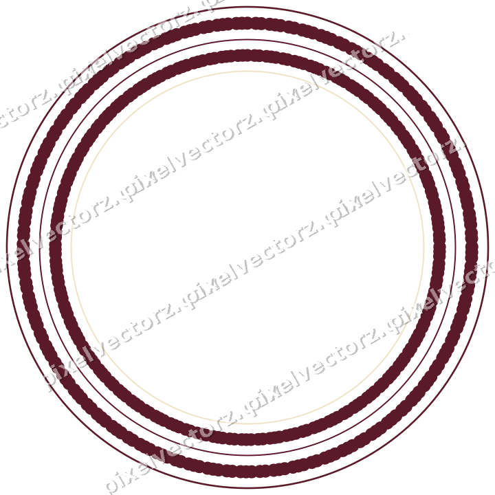 Decorative line art frame in dark pink and amber with oval