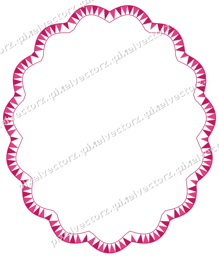 Decorative line art frame in lime and pink with oval