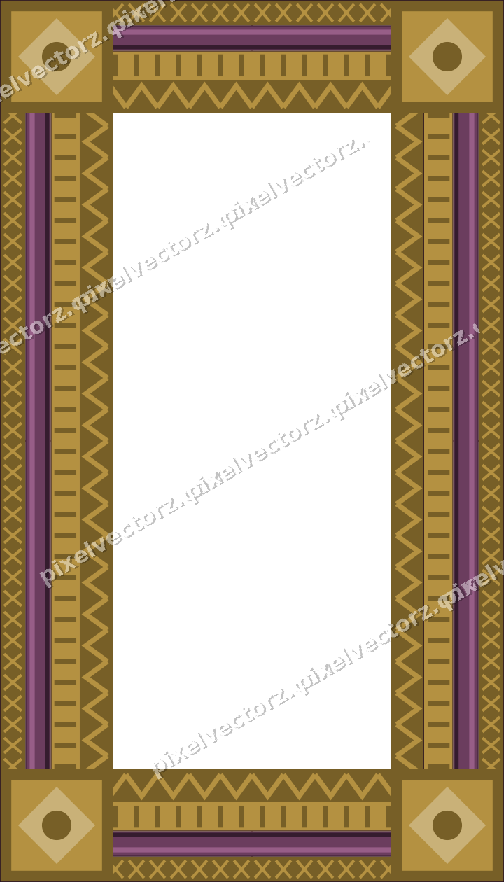 Decorative picture frame border in dark magenta with cross band