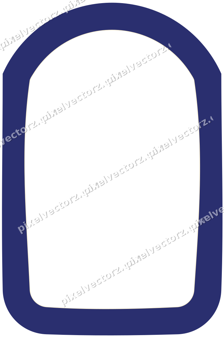 Decorative line art frame in dark blue and amber with label plaque