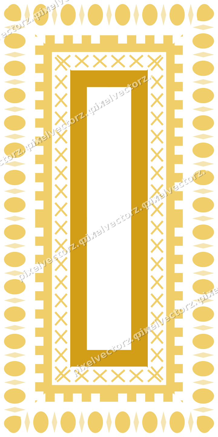 Decorative picture frame border in amber and blue with cross band