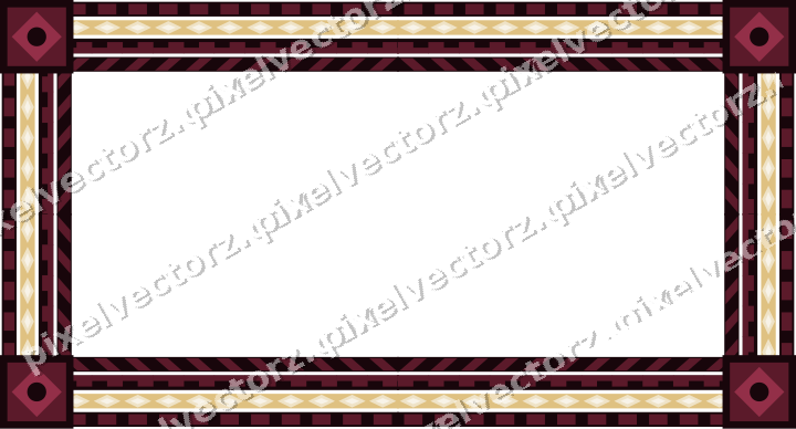 Decorative picture frame border in dark pink and amber with dentil