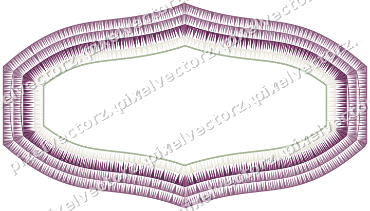 Decorative line art frame in dark magenta and lime with label plaque