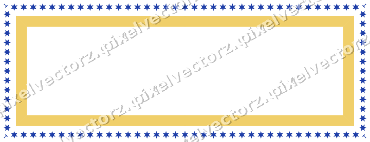 Decorative picture frame border in amber and blue with star band