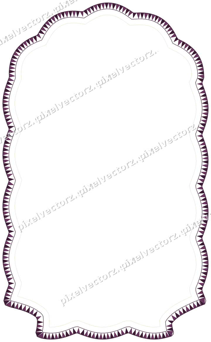 Decorative line art frame in dark magenta and amber with label plaque