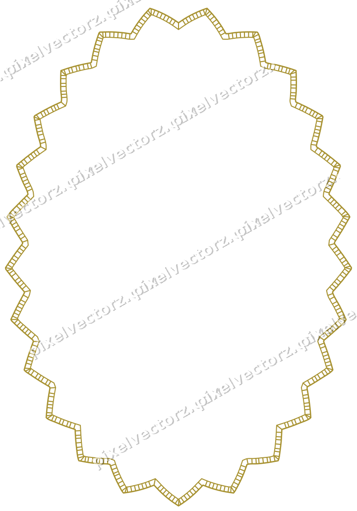 Decorative line art frame in dark pink and red with oval