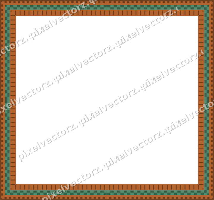 Decorative picture frame border in dark green with step band