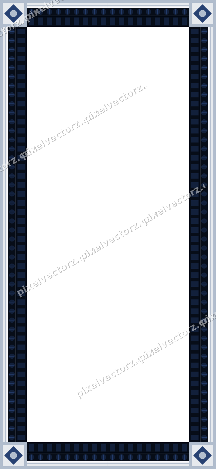 Decorative picture frame border in dark blue with leaf moulding