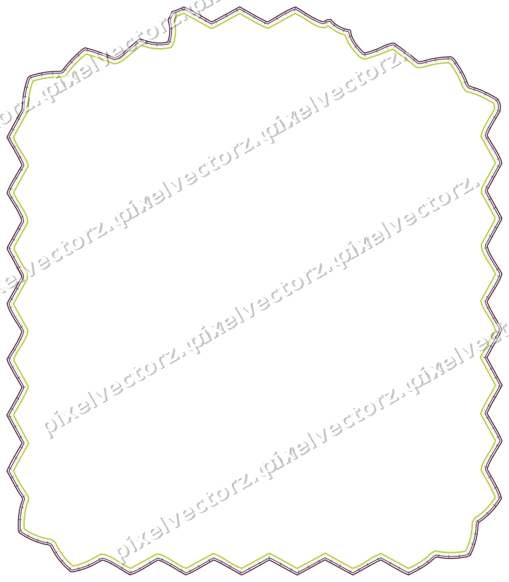 Decorative line art frame in dark magenta and lime with label plaque