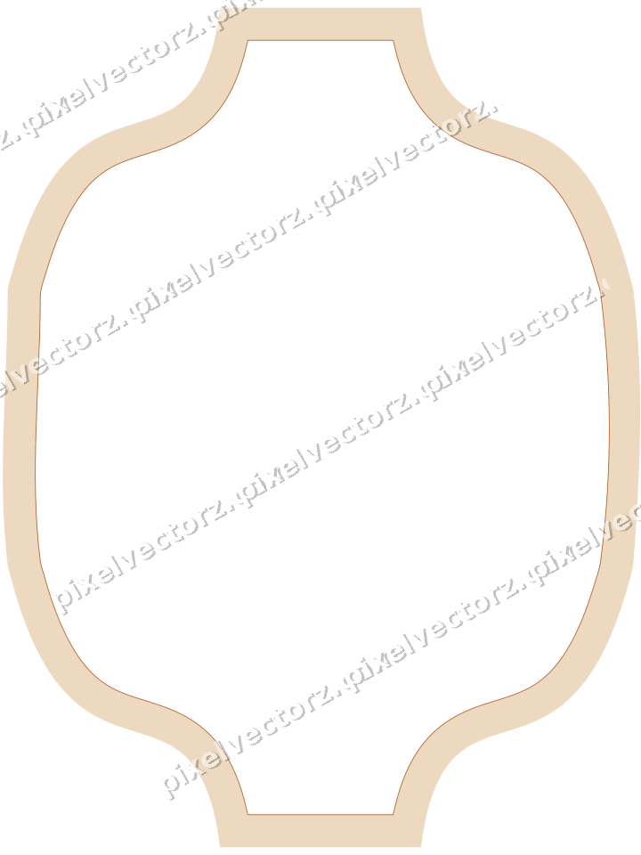 Decorative line art frame in dark green and orange with label plaque