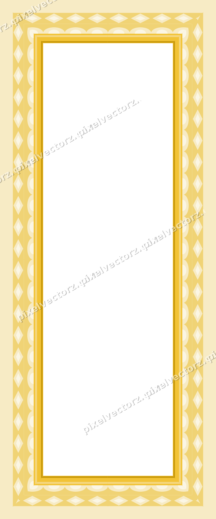 Decorative picture frame border in dark blue and amber with scale band