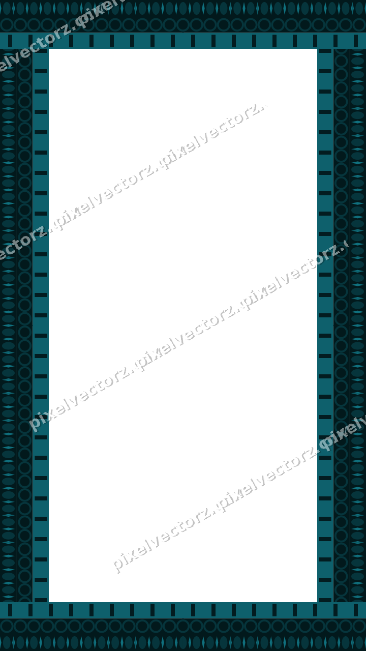 Decorative picture frame border in amber and dark teal with ring chain