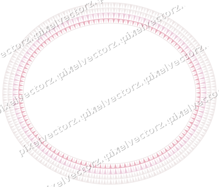 Decorative line art frame in pale pink and pale red with oval