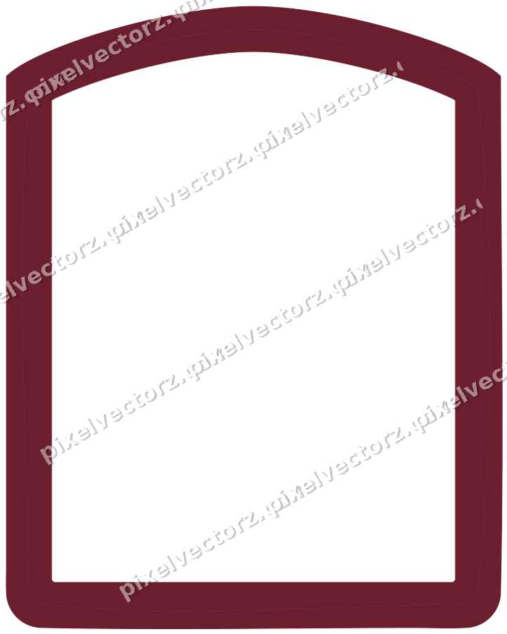 Decorative line art frame in dark pink and red with label plaque