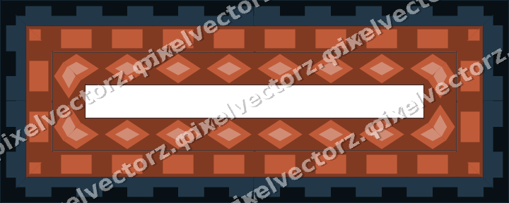 Decorative picture frame border in orange and cyan with dentil