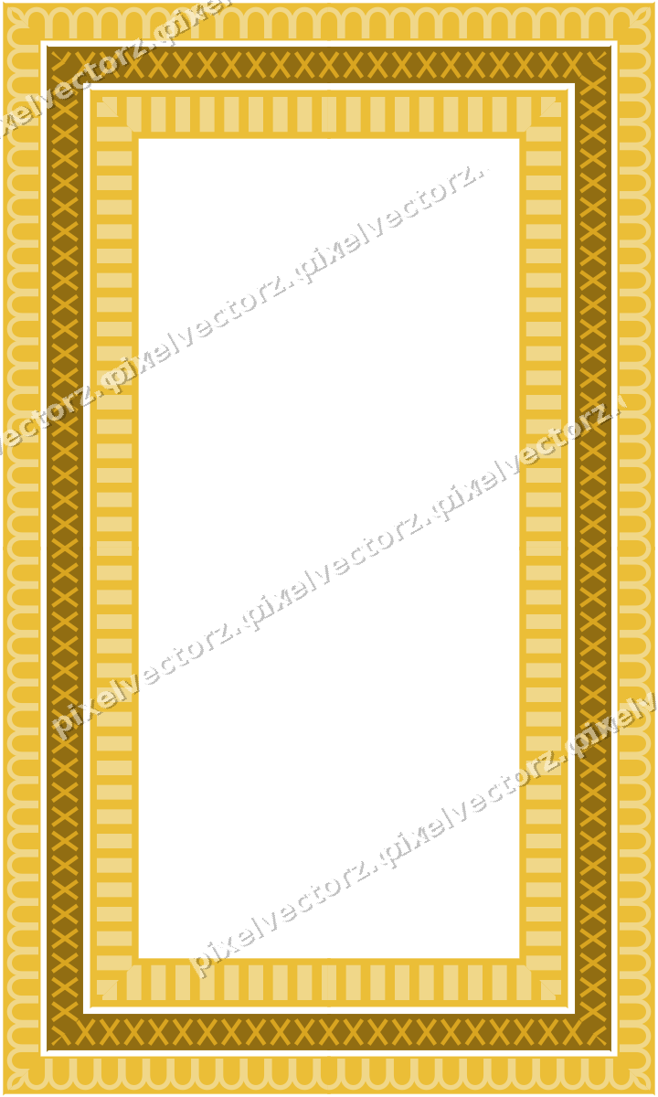 Decorative picture frame border in amber and purple with arcade frieze