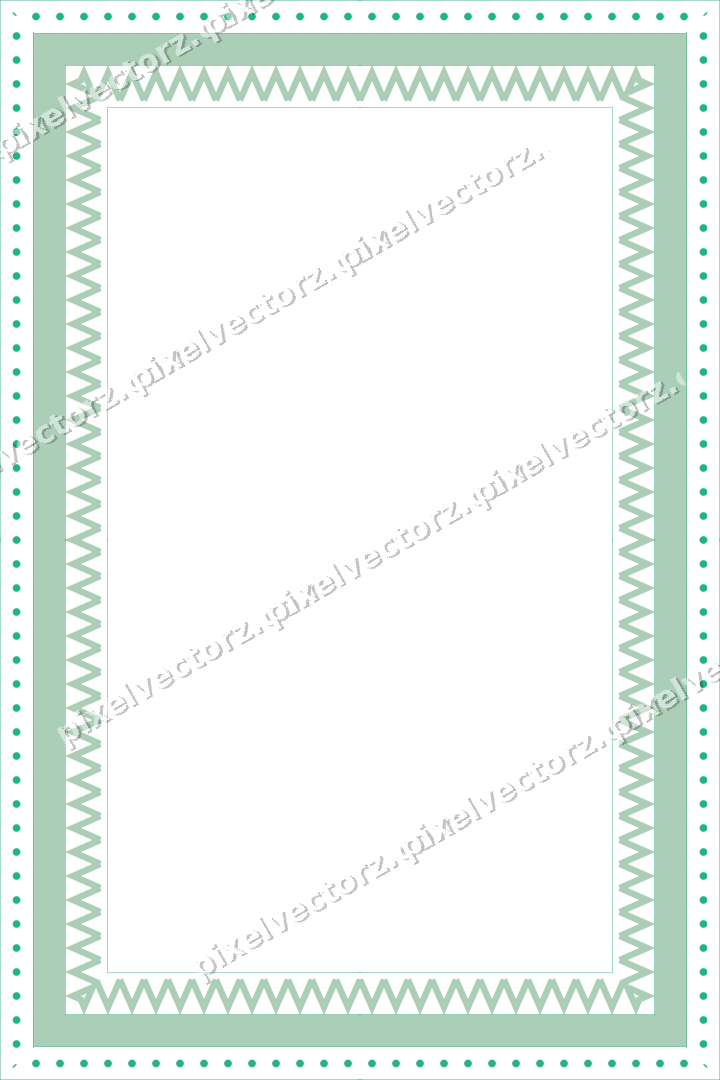 Decorative picture frame border in green and teal with dot row