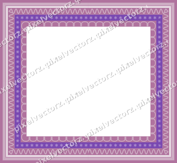 Decorative picture frame border in purple and blue with star band