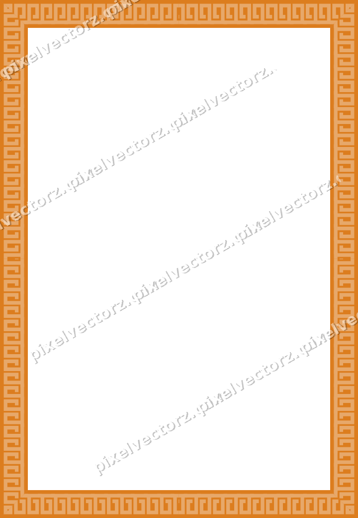 Decorative picture frame border in red and orange with greek key