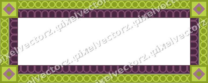 Decorative picture frame border in dark magenta with ring chain