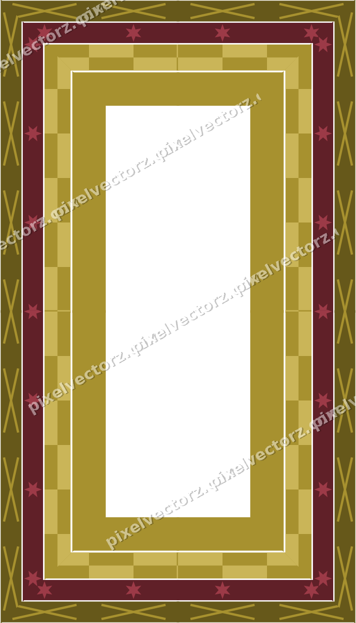 Decorative picture frame border in dark pink and red with cross band