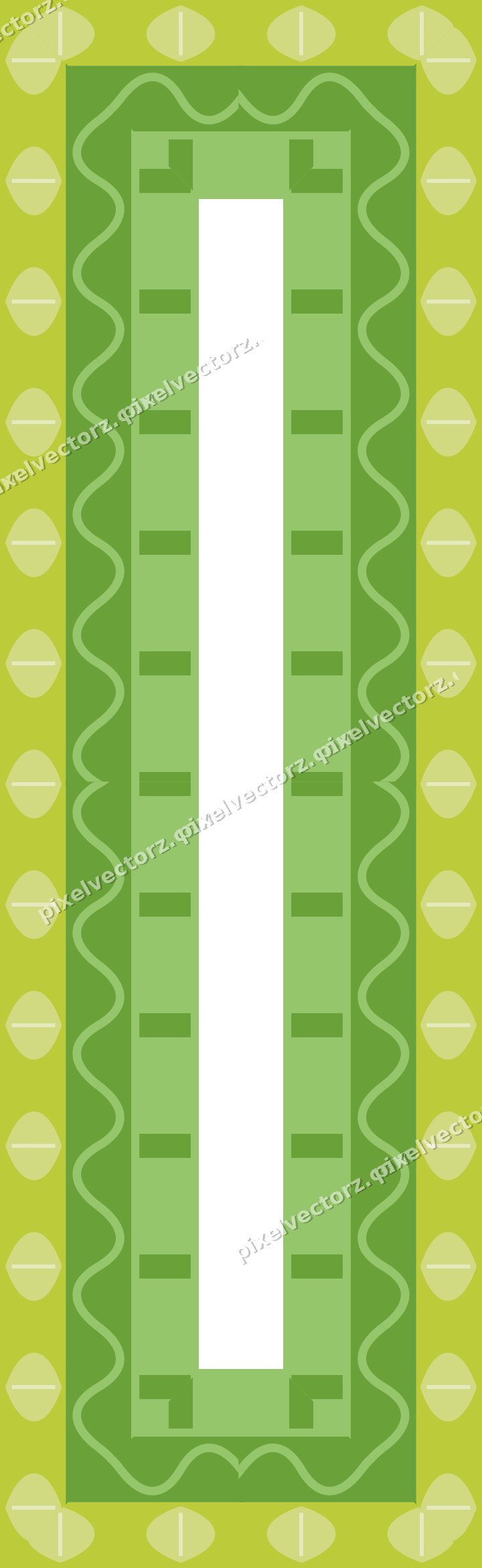 Decorative picture frame border in lime and yellow with leaf moulding