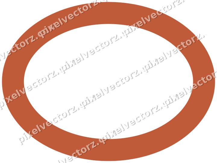 Decorative line art frame in orange and cyan with oval and solid band