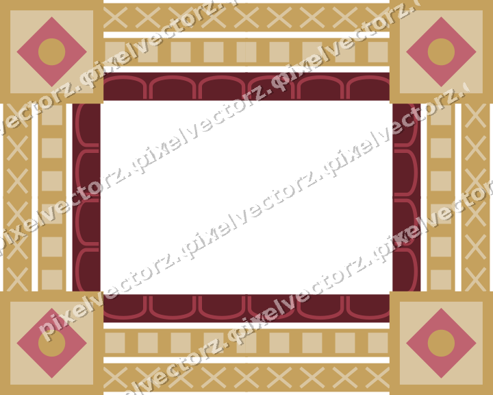 Decorative picture frame border in dark pink and red with dentil