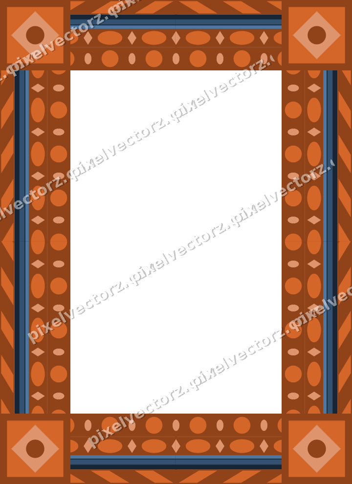Decorative picture frame border in dark blue with diagonal band