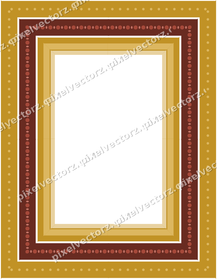 Decorative picture frame border in orange and amber with bead and reel