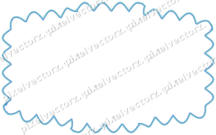 Decorative line art frame in blue and cyan with label plaque
