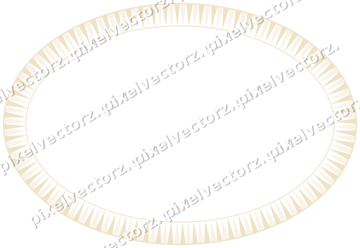 Decorative line art frame in dark pink and amber with oval and dentil