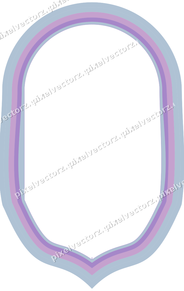 Decorative line art frame in purple and blue with label plaque